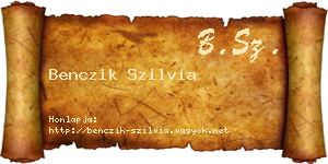 Benczik Szilvia névjegykártya