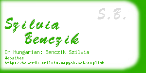 szilvia benczik business card